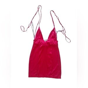 Elegant Pink Satin Slip Dress zeliha Xara mini dress size S